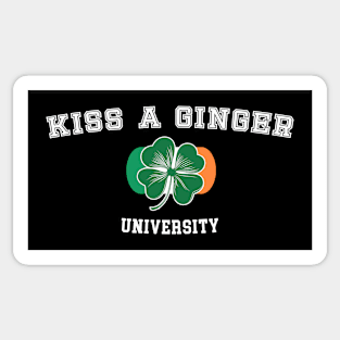 Kiss a Ginger University - Flag of Ireland with Irish Shamrock Sticker